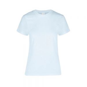 PLAYERA PESO COMPLETO CUELLO REDONDO MANGA CORTA PARA DAMA BLANCA CH-EG